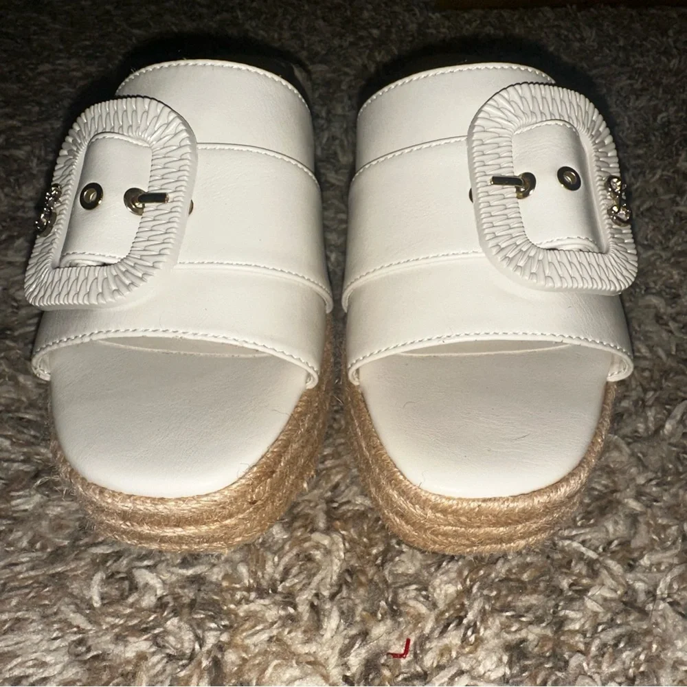 UEC Sam and Libby Women's Crysta Buckle Platform Wedge Sandals Sz 7.5